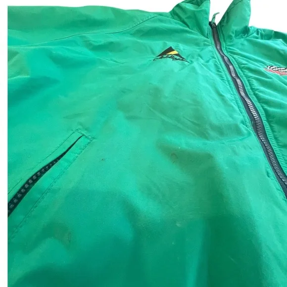 Vintage Green Racing Pit Crew Jacket, Fleece Lined, Addington Racing, Size XL